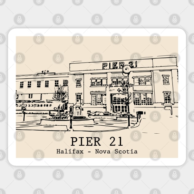 Pier 21 - Halifax NS Magnet by Lakeric